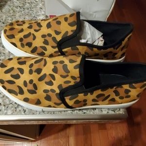 Leopard slip on shoes